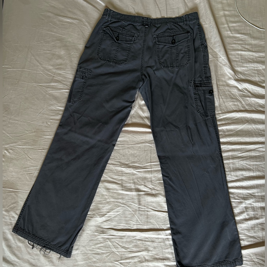 Flared Gray Cargo Pants